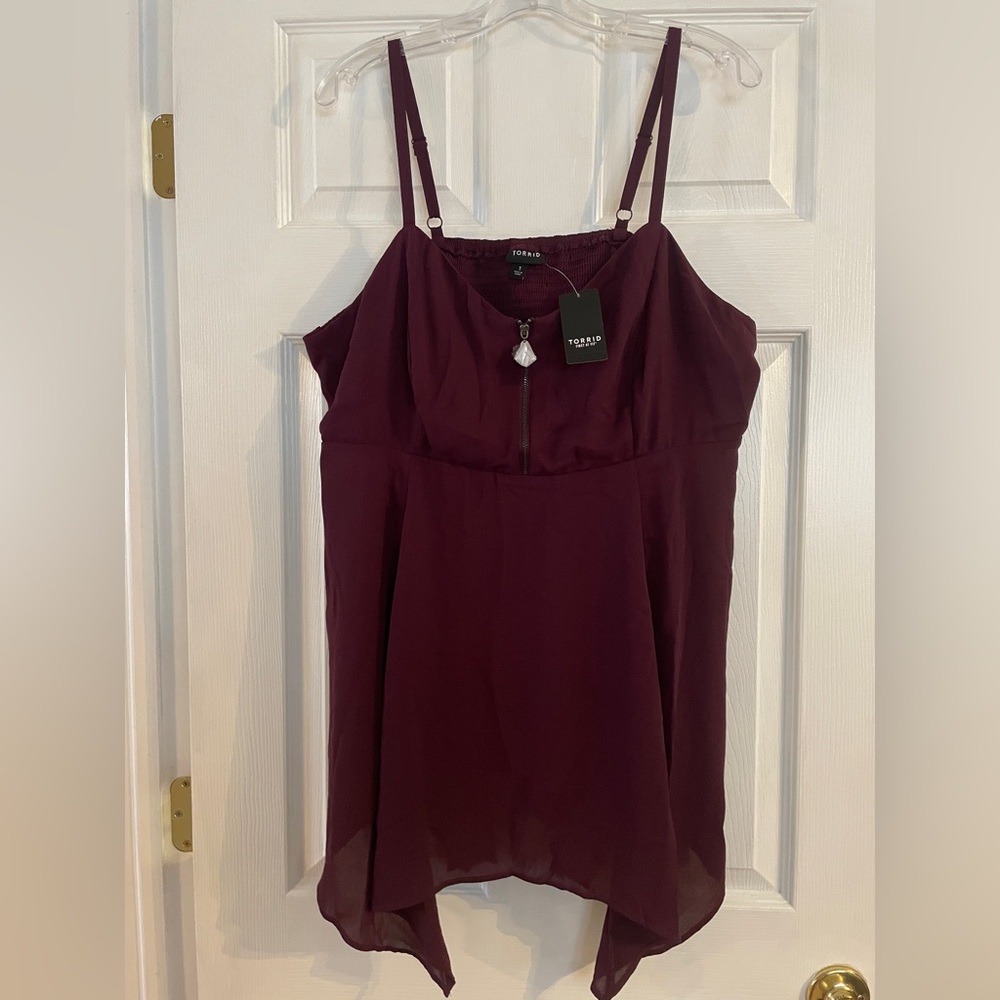 Brand New with Tags Torrid Burgundy babydoll cami